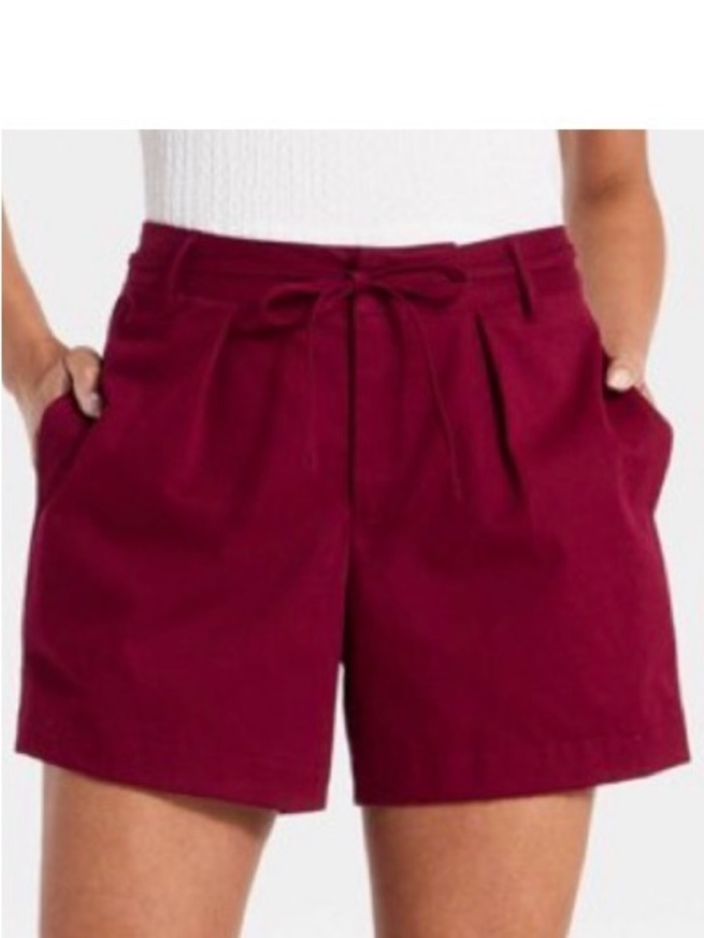 a new day Burgundy Paperbag Tie-Waist Shorts